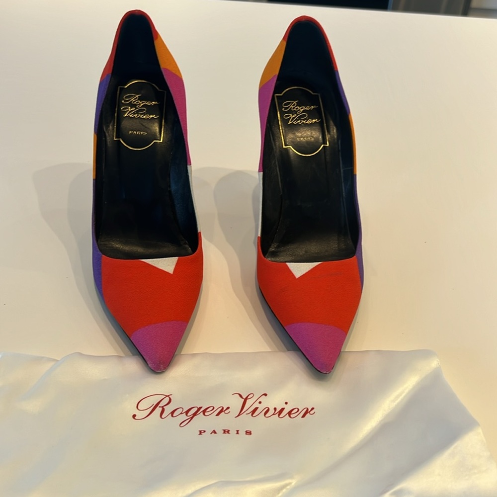 Roger Vivier multicolor canvas pumps - spring 2014 - hardly worn size 36 - Picture 3 of 7